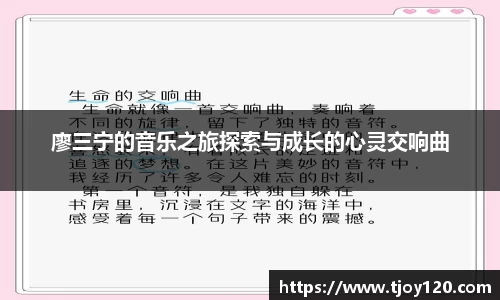 廖三宁的音乐之旅探索与成长的心灵交响曲